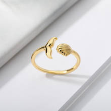 Simples na moda prata cor sereia cauda cuff anel para as mulheres moda ajustável anel de casamento dia dos namorados jóias presente 2024 - compre barato