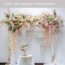 Decoración de arco de boda rosa de lujo, flor Artificial colgante de pared, arreglo Floral creativo, fiesta, evento, accesorio DIY 2024 - compra barato