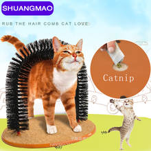 Comfortable Arch Cats Massager Pets Cat Itching Grooming Supplies  Kitten Round Fleece Base Toy Scratching Device Brush For Pet 2024 - buy cheap