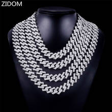 Men Women Hip Hop Iced Out Bling Chain Necklace 13mm rhombus Cuban Chains Necklaces HipHop Fashion Charm jewelry 2024 - buy cheap