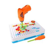 Kids Drill Toys Creative Educational Toy Electric Drill Screws Puzzle Assembled Mosaic Design Building Toys Boy Pretend Play Toy 2024 - buy cheap