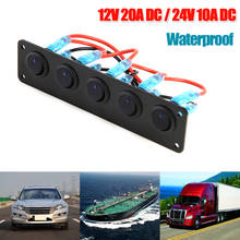 Waterproof 5 Gang Blue LED Rocker Switch Panel 12V 20A 24V 10A DC for Car Marine Boat Yacht Auto Accessories Parts Decoration 2024 - buy cheap