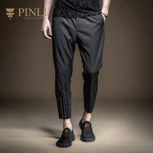 Pantalones recortados negros informales para hombre, pantalón Delgado, a la moda, para verano, B202217198 2024 - compra barato