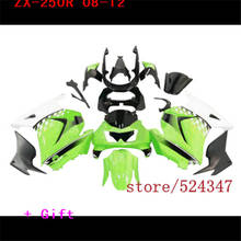 Kit de carenado para motocicleta Kawasaki Ninja, kit de carrocería verde y negro para moto Kawasaki Ninja 250r 2008 2014 2009 2013 zx250r 08 14 2024 - compra barato
