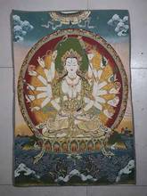 Delicado budismo tibetano bordado guanyin amitabha buda thangka 2024 - compre barato