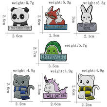 Zoo Series Animal Brooch Pins Cartoon Panda 2 Cat Turtle Fox Sad Rabbit  Shape Enamel Jewelry Clothes Lapel Pin Badge Pin Gifts 2024 - buy cheap