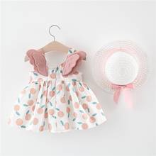 Baby Girls Dresses 2020 Summer New Baby Dress Hat 2 Piece Children's Clothes Suits Print Bow Birthday Party Princess Dress 2024 - buy cheap