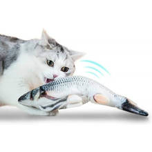 Moving Fish Electric Toy For Cat USB Charger Interactive Cat Chew Bite Toys Catnip Supplies Kitten Fish Flop Cat Wagging Toy 2024 - buy cheap