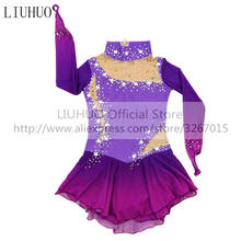 LIUHUO Women's Girls'  Performance Rhythmic Gymnastics Competition Leotard Dance Costume Ice Figure Skating Dress Purple Kids 2024 - buy cheap
