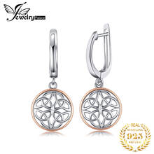 JewelryPalace Celtic Knot Irish Rose Gold 925 Sterling Silver Hoop Drop Earrings for Women Fashion Circle Huggies Earrings 2024 - buy cheap