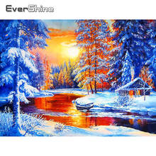 Evershine Diamond Painting Full Drill Square Landscape Winter Snow Diamond Embroidery Scenery Diamond Mosaic Cross Stitch Bead 2024 - buy cheap