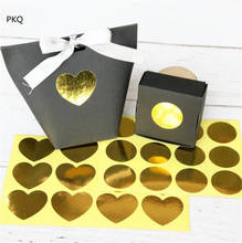 Adesivo selo dourado 120 peças, adesivo redondo, coração, folha de papel, etiqueta, presente, caixa de presente, decoração, adesivo 2024 - compre barato