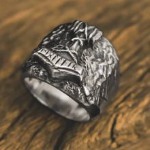 Мужские мьельнир Тора молоток Байкер кольцо Викинг один из нержавеющей стали руны кольца-Амулеты минимализм скандинавские ювелирные изделия подарок 2024 - купить недорого