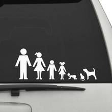 Going Green Family Car Decal Mom And Dad Play With Their Son And Daughter And Pet Dog Vinyl Car Stickers Art Mural FA044 2024 - buy cheap