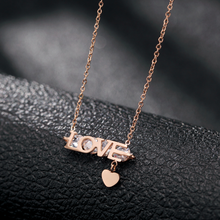 316L Stainless Steel Fashion Jewelry Lovers Embedded Zircon Love Heart Drape Charms Chain Choker Necklaces Pendants For Women 2024 - buy cheap