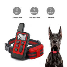 Collar de entrenamiento para perros, dispositivo con descarga eléctrica, sonido antiladridos, remoto, resistente al agua, recargable por usb, LCD, ajustable, PO045, 500M 2024 - compra barato