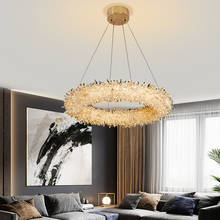 Pós moderna luz lustre de cristal luxo redonda simples criativo sala estar do hotel quarto lustre 2024 - compre barato