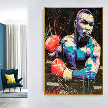 Carteles e impresiones de arte de Graffiti callejero, pintura en lienzo, campeón de boxeo, Tyson, imagen artística de pared para habitación de niños, decoración del hogar 2024 - compra barato