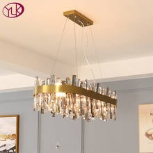 Modern crystal chandelier for dining room home decor gold led cristal lamp oval design kitchen island hanging light fixture 2024 - buy cheap