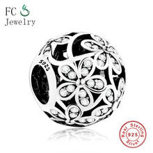 Openwork Flower Charm Beads Fit Original  Charms Bracelet 925 Sterling Silver Women Berloque For Jewelry Making 2024 - buy cheap