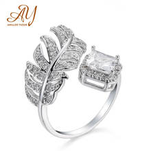 Anillos Yuzuk 925 Sterling Silver Feather Rings For Women Cute Zircon Round Geometric Wedding Fine Jewelry  Special Gift 2024 - buy cheap