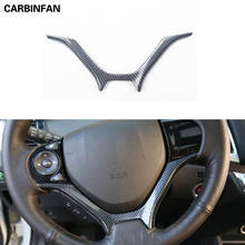 Car Styling Car Sticker Interior Mouldings Steering Wheel Carbon Fiber Color Cover Panel Trim Decal For Honda Civic 2012-2015 2024 - buy cheap
