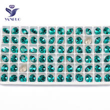 YANRUO 4128 Oval Sparkly Blue Zircon Sewing Crystal With Silver Claws Rhinestones Small Gems Nails Art Gems Stones 2024 - buy cheap