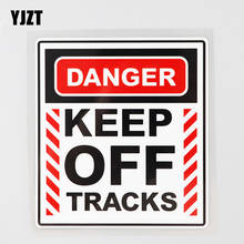 YJZT-calcomanía de PVC para coche, 10,9 CM x 12,2 CM, Danger Keep Off Tracks, 12C-0552 2024 - compra barato