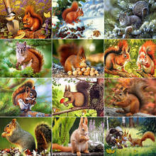 XUEQIXIAOZU Full Round squirrel Diamond embroidery 5D DIY Diamond painting Diamond mosaic painting Home decoration gifts New 2024 - buy cheap