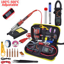 JCD Soldering iron kit with Digital multimeter adjustable temperature 220V 80W LCD welding tools Ceramic heater soldering tips 2024 - buy cheap