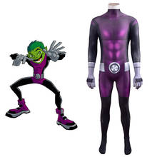 Beastboy-Disfraz De superhéroe Zenzai para adolescentes, traje De LICRA con estampado 3D, para Halloween 2024 - compra barato