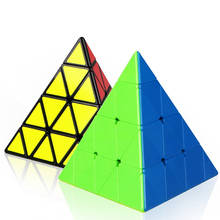 Скоростной кубик-пирамида QiYi MoFangGe 4x4, Магический кубик без наклеек, черный соревнование, кубики-головоломки, обучающие игрушки 2024 - купить недорого