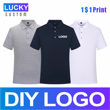 Men's Pure Color Breathable Polo Custom Printed Embroidered Shirt Customized LOGO Workwear 4XL 2024 - buy cheap