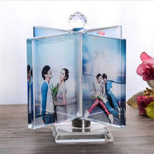 Rotated Windmill Crystal Photo Frame Customized Crystal Glass Album Pictures Frame Wedding Glowing Luxury Car Decoration Gifts 2024 - buy cheap