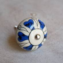 Ceramic Dresser Knob Blue Flower Kids Knobs Cabinet Pulls Knobs / Unique Kitchen Door Handle Knob Furniture Hardware 2024 - buy cheap