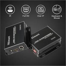 Tesla Smart HDMI удлинитель 120 м KVM по TCP/IP Ethernet через один Cat5e/6 кабель 1080 P с ИК-до 120 м 2024 - купить недорого