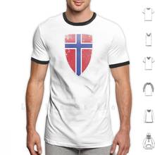 Flag Of Norway T Shirt Cotton Men DIY Print Norway Flag Quality Big Cool 2024 - buy cheap