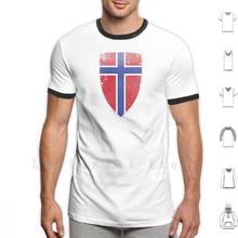 Camiseta de algodón con estampado de bandera de Noruega para hombre, ropa para parte superior masculina, DIY, de gran calidad 2024 - compra barato