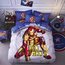 Disney marvel homem de ferro cama 3d consolador conjunto única rainha tamanho do rei menino adulto colcha 100% algodão capa edredão os vingadores 2024 - compre barato