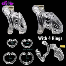 Openable Base Male Chastity Device Penis Lock Ring Cock Cage With 4 Rings Breathable Chastity Belt Adult Games Sex Toys for Men 2024 - buy cheap