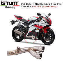 Slip On For Yamaha YZF-R6 r6 2006-2019 Motorcycle Exhaust System Escape Middle LInk Pipe Cat Delete Eliminator Enhanced 2024 - buy cheap