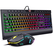ONIKUMA-teclado con cable para juegos, Kit de ratón con retroiluminación RGB, ergonómico, para PC y portátil, 104 teclas 2024 - compra barato