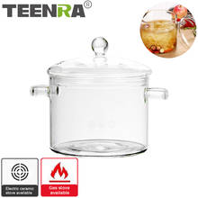 Стеклянная Чаша для супа TEENRA, прозрачная плита для супа, термостойкая кастрюля для каши, салата, миска для быстрого приготовления, кухонные принадлежности 2024 - купить недорого