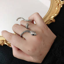 Snake Rings Silver Color Metal Punk Open Adjustable Design Animal Exaggerated Finger Ring For Women Men Party Jewelry Gift 2024 - buy cheap