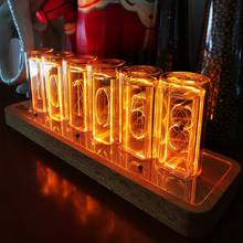 Time tube glow tube dimming pseudo glow tube clock LED digital solid wood table clock night light atmosphere 2024 - buy cheap