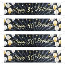 1Pc Birthday Background Decor Happy 30th 40th 50th Birthday Party Decor Adult 30 40 50 years Anniversary Birthday Party Supplies 2024 - buy cheap