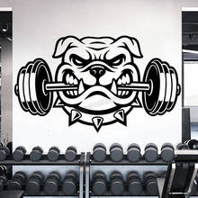 Bull Dog Gym Wall Decal fitness Decor Workout Dog Lover Strong Gym Wall Stickers Gym Decor Workout Motivation Stickers B139 2024 - buy cheap