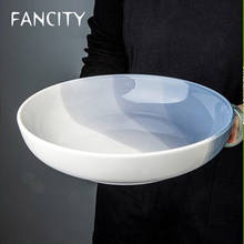 Fancity nordic cerâmica tigela prato prato profundo estilo europeu grande tigela placa de salada casa sopa tigela de macarrão tigela luz 2024 - compre barato