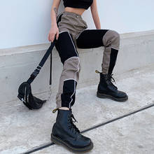 YICIYA-pantalones bombachos de dos colores para mujer, ropa de calle gótica con agujeros, elásticos, de cintura alta 2024 - compra barato