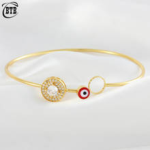 Pulseira cristal redonda da da moda, bracelete com pingente de olho de demon da sorte, joias de alta qualidade para presente 2024 - compre barato